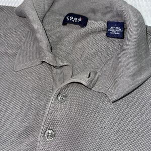 COMO SPORT Golf Polo Shirt Men's Gray Size Large Silk And Cotton